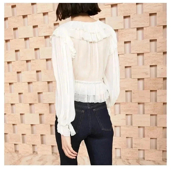 Ulla Johnson Vivian Blouse Pearl Size 8 100% Silk NWT - Picture 6 of 15